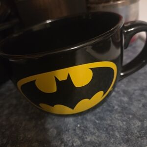 Black Mug with Yellow Batman Logo